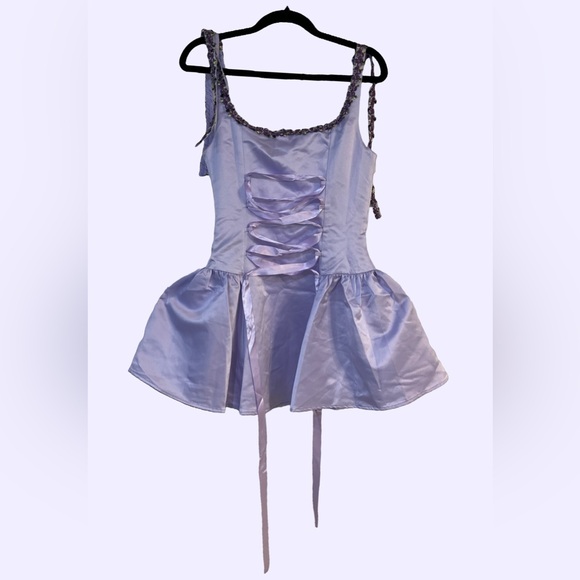 SUGAR THRILLZ Light Purple Satin Mini Dress - Picture 3 of 8